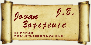 Jovan Božijević vizit kartica